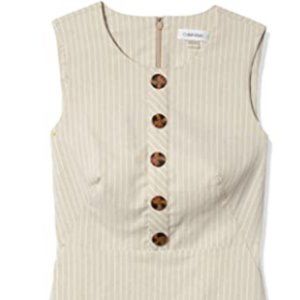 Calvin Klein Women's Round Neck Sheath with Button